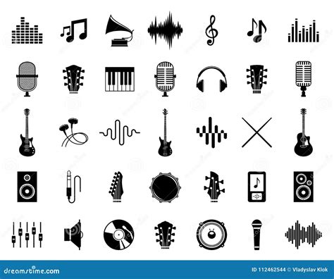 Set Of Vector Music Icons Isolated On White Stock Vector Illustration