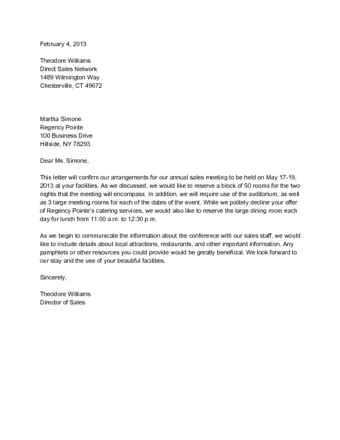 write  confirmation letter  sample letters