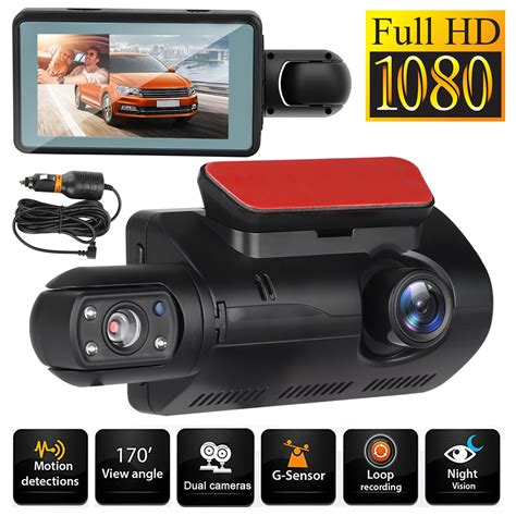 1920 1080p fhd dvr dual dash cam front and rear camera 170° wide angle for cars with 3 ips