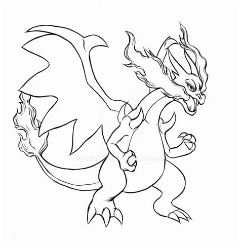 The skin becomes black with the bottom of the blue sky extending from the lower jaw to the tip of the tail. Mega Charizard X Coloring Page Elegant Charizard X Drawing ...