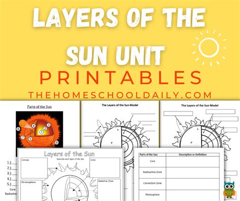 Layers Of The Sun Unit The Homeschool Daily Results For Layers Of