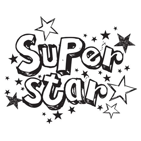 Sketchy Super Star Wording Isolated Vector Icon 8826388 Vector Art At