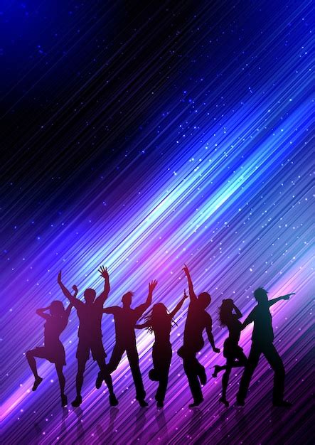 Free Vector Party People Dancing On Abstract Background