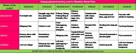 Pin on Weekly Meal Plan