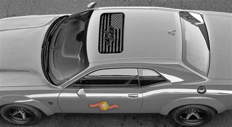 2 Dodge Challenger Window Sunroof Rt Flag Vinyl Windshield Decal