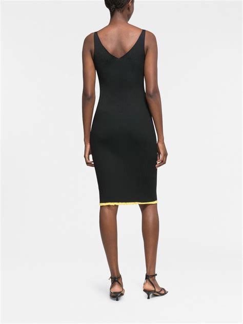 Az Factory X Ester Manas V Neck Ribbed Midi Dress Farfetch