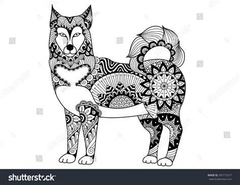 It's also a playful, gentle companion for any family. Alaskan Malamute Dog Line Art Design Stock Vector (Royalty ...