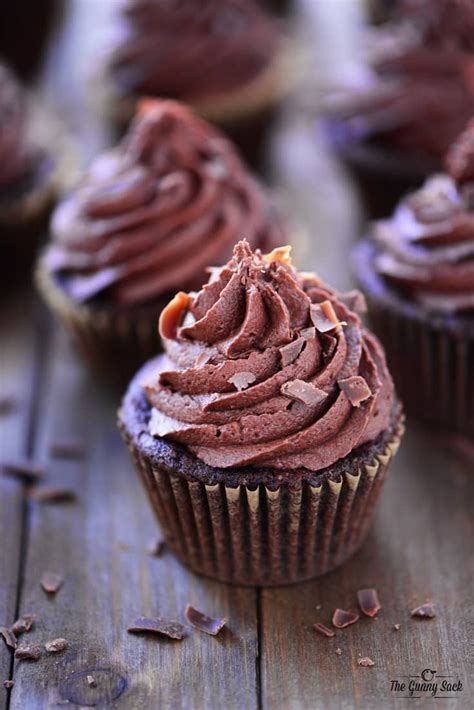 This chocolate cupcake recipe is easy to make, incredibly soft, light, and moist. Chocolate Truffle Cupcakes - The Gunny Sack