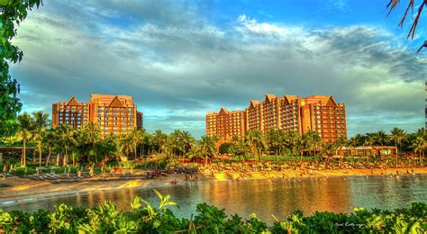 Oahu Hi Aulani Disney Resort And Spa Sunset Glow 2 Landscape Seascape