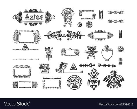 Tribal Aztec Symbols For Logo Royalty Free Vector Image