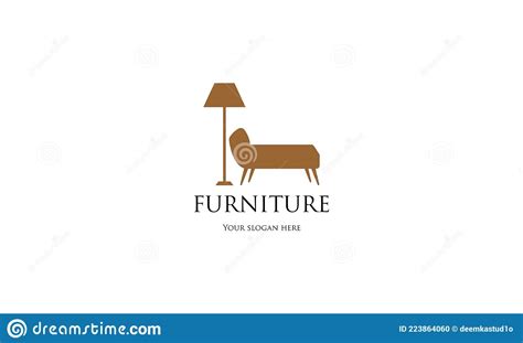 Interior Minimalist Room Gallery Furniture Logo Design Vector Stock
