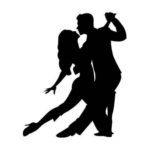 Silueta De Una Pareja De Baile Hombre Y Mujer Bailando Tango