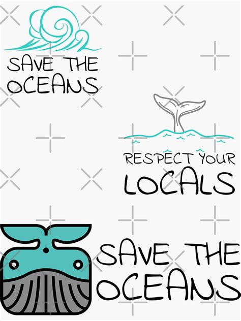 Save The Oceans Sticker Pack Sticker For Sale By Tristahx Redbubble