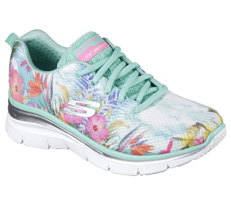 Skechers Womens Fashion Fit Spring Essential Floral Athletic Shoe