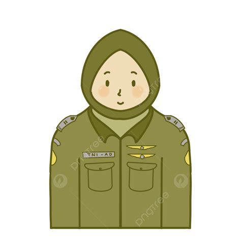 인도네시아 여성 군 캐릭터 일러스트 Tni 광고 그림 삽화 손으로 그린 스티커 군사 병사 Tni Png 일러스트 및 Psd