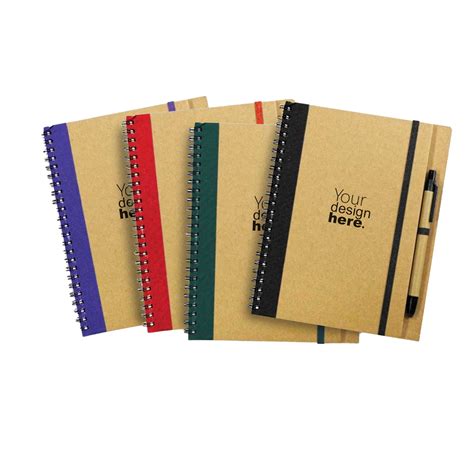 Custom Recycled Notebook With Pen Printing Merchlist