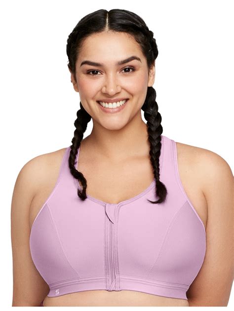 Athletic Works Womens Plus Size Zip Front Sports Bra