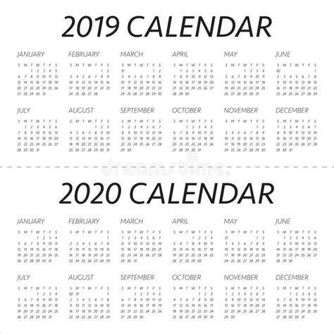 Rok 2019 2020 2021 2022 2023 Projekta Kalendarzowy Wektorowy Szablon
