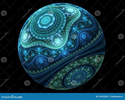 Abstract Fractal Planet Earth Stock Illustration Illustration Of Card