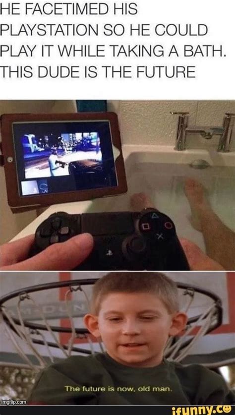 He Facetimed His Playstation So He Could Play It While Taking A Bath