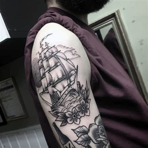 Maybe you would like to learn more about one of these? 60 Traditional Ship Tattoo Designs For Men - Nautical Ink ...