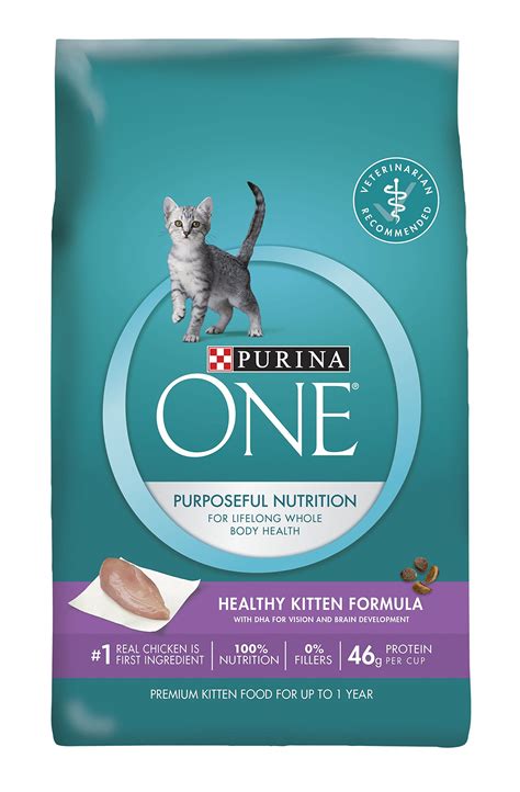 The following list contains the dry cat foods which the first 5 ingredients are either meats or meats & fish or meats & fish & eggs.the first 5 ingredients represent the biggest proportion of the formula so this is a good indicator of the cat food's quality.also, these formulas inform the 11 essential amino acids cats need. Purina ONE Dry Cat Food Healthy Kitten Formula 16 LB | eBay