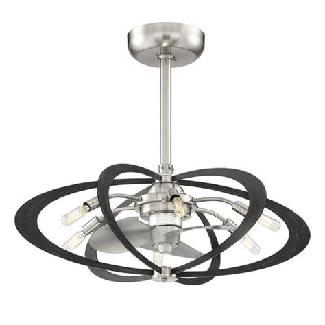 Features the retractable blades and the modern shade which is illuminated with integrated. allen + roth Aspect 27.5-in Brushed Nickel LED Indoor ...