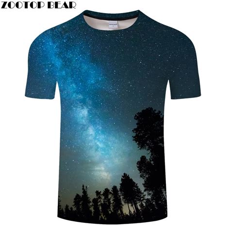 Starry Sky 3d T Shirts Men Women T Shirts Funny Tops Short Sleeve Tees