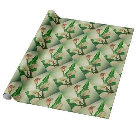 Three Calla Lilies Wrapping Paper Zazzle Com Wrapping Paper Custom