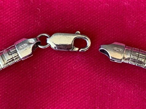 Vintage Italy Sterling Silver Greek Key Design Flexible Collar Necklace