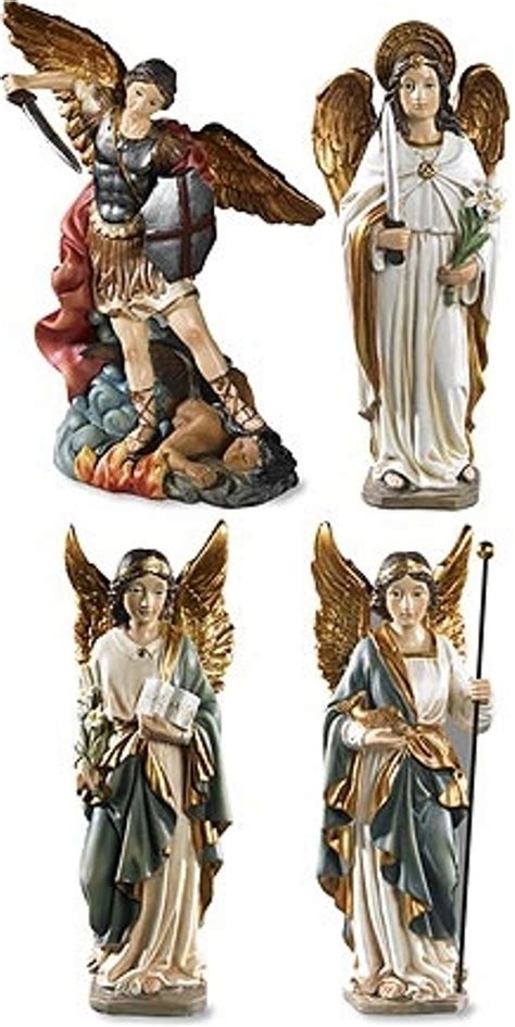 Buy Archangel Saint St Michael Gabriel Uriel Raphael Figurines 4 Piece