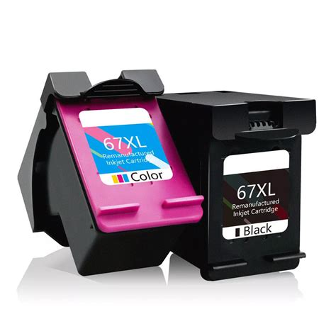 Remanufacutred Hp 67xl Ink Cartridge Black And Color Combo High Yield