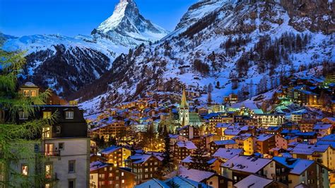Winter At Zermatt Valley Switzerland Wallpaper Download 3840x2160