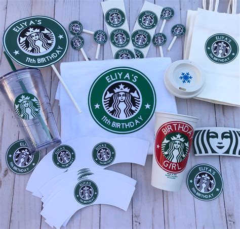 Starbucks Personalized Stickers Etsy