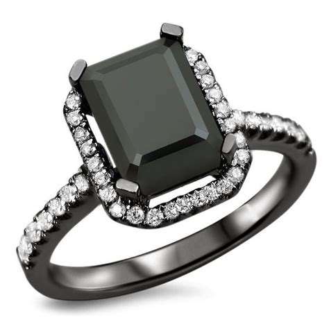 Are you daring in nature? Shop 18k Black Gold 2 1/10ct TDW Black Diamond Emerald-cut ...