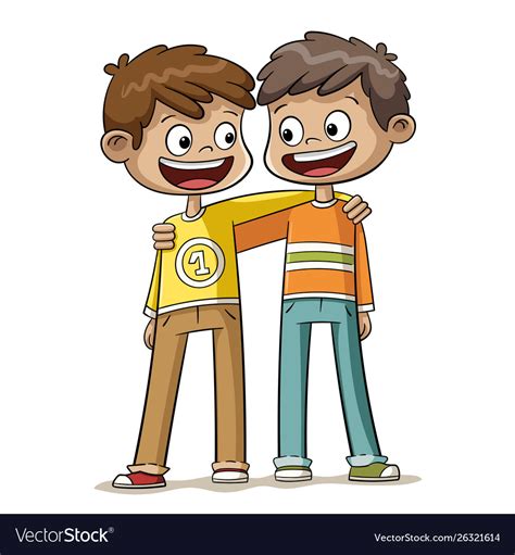 Two Boys Are Best Friends Royalty Free Vector Image