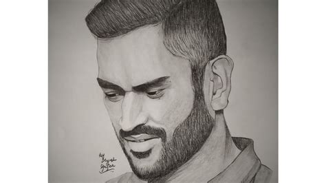 Sketch Of Ms Dhoni Youtube