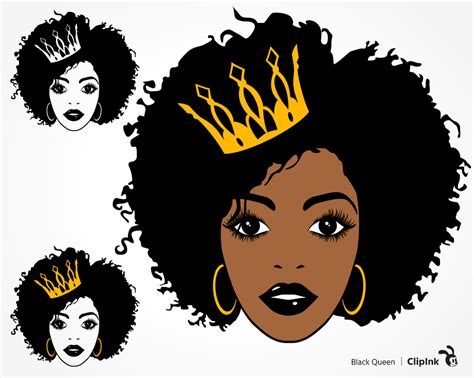 Black Queen Svg Afro Haircut And A Crown Svg Png Eps Dxf Pdf