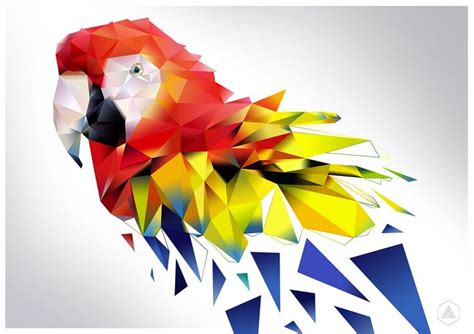 A Colorful Bird Made Up Of Triangles