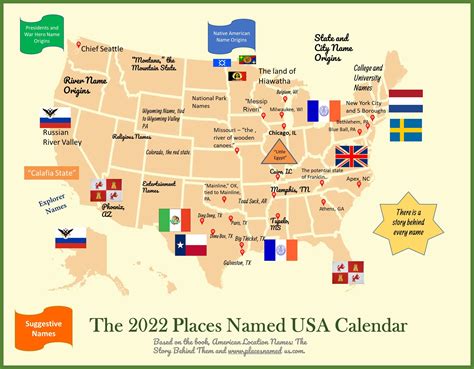 2022 Places Named Calendar of the United States | Etsy