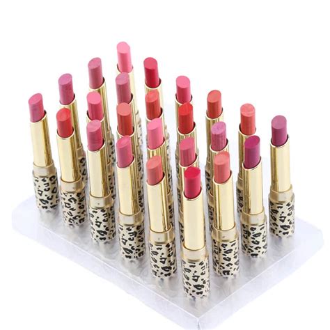 24pcs leopard print lipsticks moisturizing lip balms waterproof and long lasting