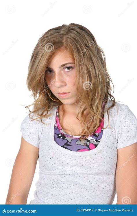 Pretty Pouting Girl Stock Image Image Of Clothing Caucasian 6124317
