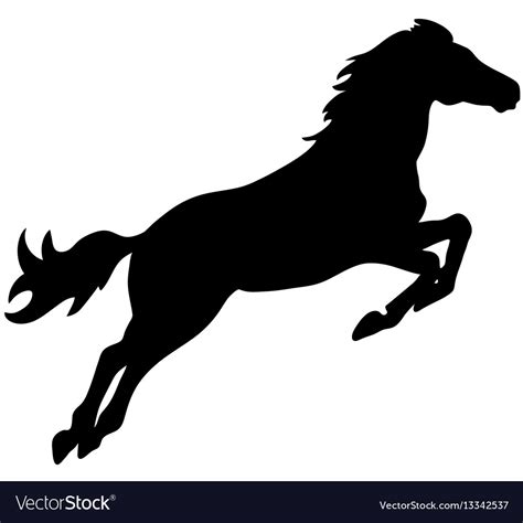 Rearing Horse Fine Silhouette Black Over Vector Image