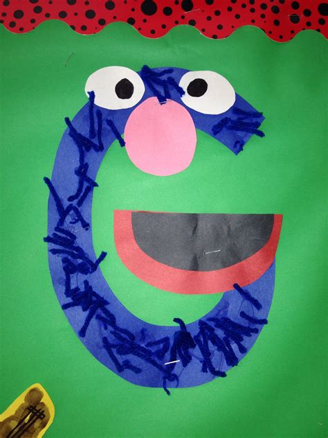 Letter G Grover Preschool Craft Letter G Crafts Preschool Crafts