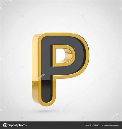 Letter P Uppercase With Golden Outline Stock Photo By ©whitebarbie