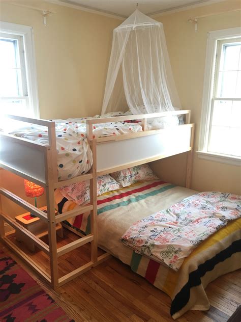 Ikea kura bed diy painted white. We decided on the Kura bed from IKEA but put a double bed ...