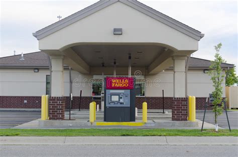 Outside Of Wells Fargo Bank And Atm Drive Through Editorial Image