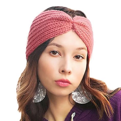 Winter Ear Warmer Knitted Turban Headband For Women Crochet Wool
