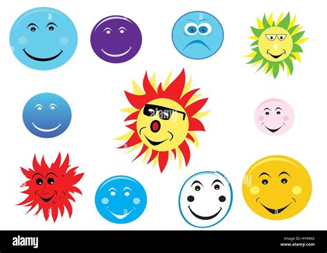 Smiley Faces Icons On White Background Stock Vector Image And Art Alamy