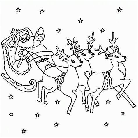 Santa And Reindeer Printable Color Pages Free Printable Santa And